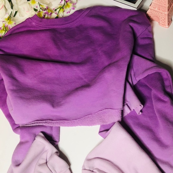 Purple Crop top MTV hoodie / sweatshirt - Picture 7 of 8
